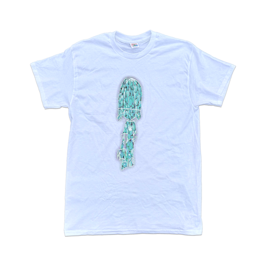 White FWM30 short-sleeve T-shirt with a Lil Dude graphic
